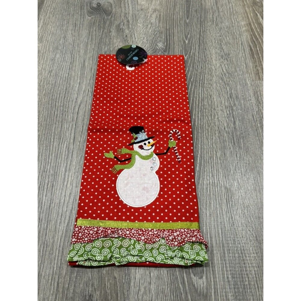 New Cynthia Rowley Christmas Kitchen Towel Snowman G14